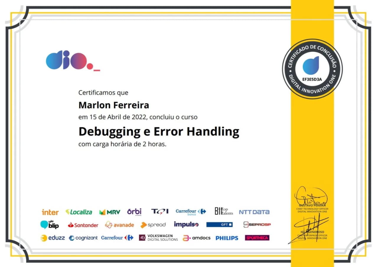 Debugging e Error Handling com JavaScript
