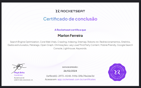 certificado SEO