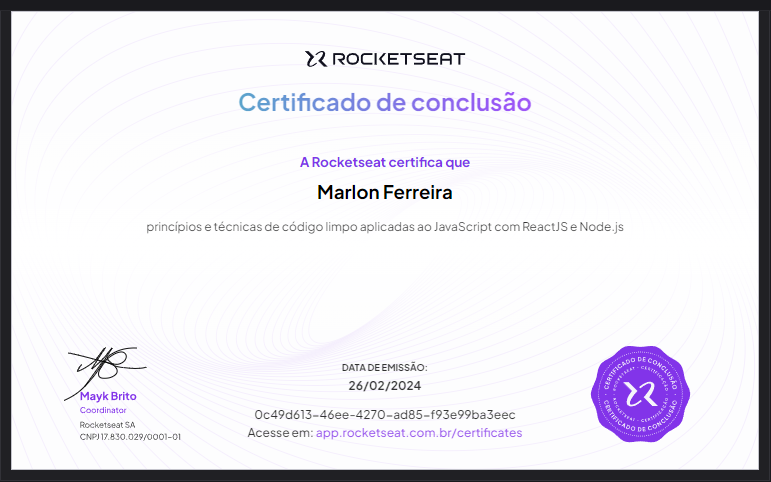 certificado de clean code