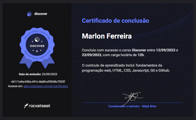 certificado discover
